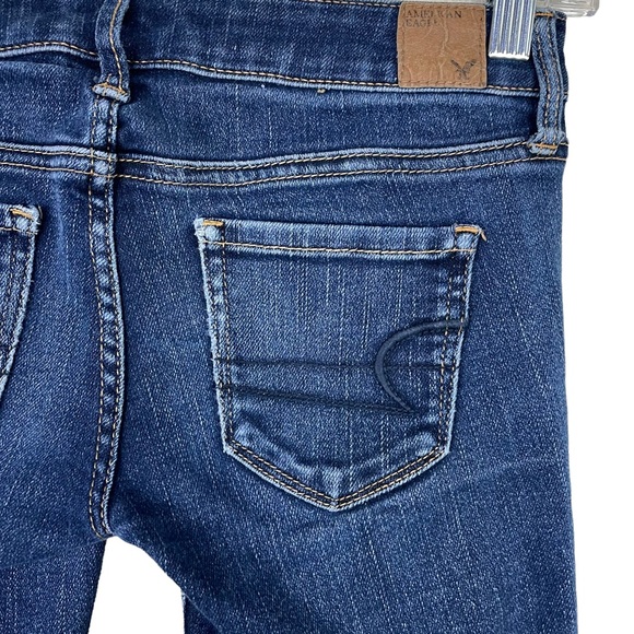 American Eagle Outfitters AEO Skinny Stretch Size 0 Dark Blue Wash 5-Pockets Low - Picture 14 of 14